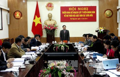Thái Nguyên Triển khai lấy ý kiến nhân dân về Dự thảo Bộ luật Dân sự sửa đổi